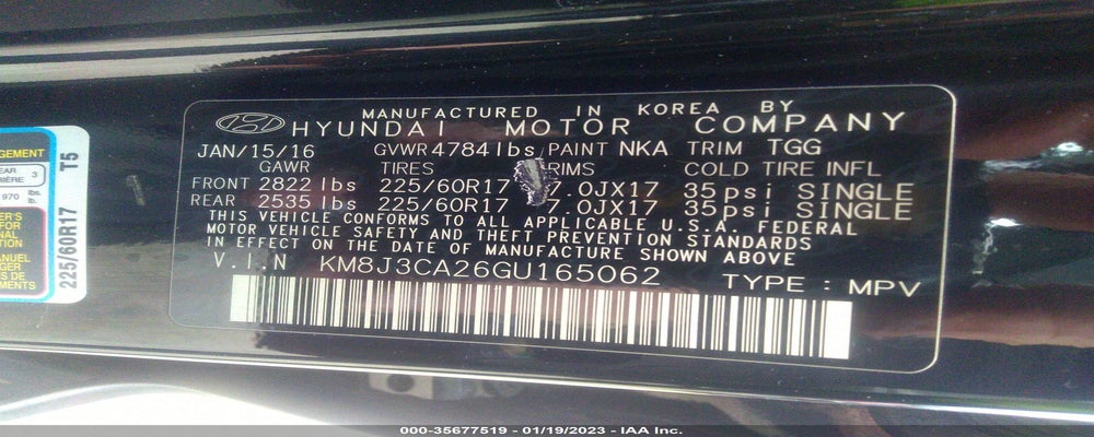 KM8J3CA26GU165062 2016 HYUNDAI TUCSON photo no. 9