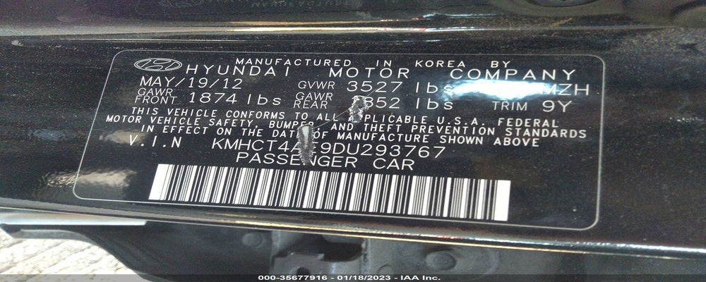 KMHCT4AE9DU293767 2013 HYUNDAI ACCENT photo no. 9