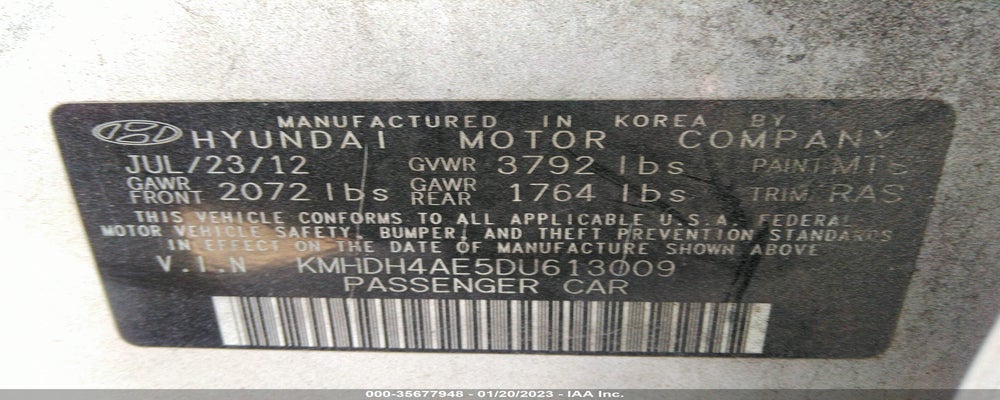 KMHDH4AE5DU613009 2013 HYUNDAI ELANTRA photo no. 9