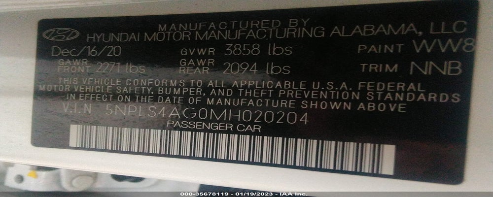 5NPLS4AG0MH020204 2021 HYUNDAI ELANTRA photo no. 9