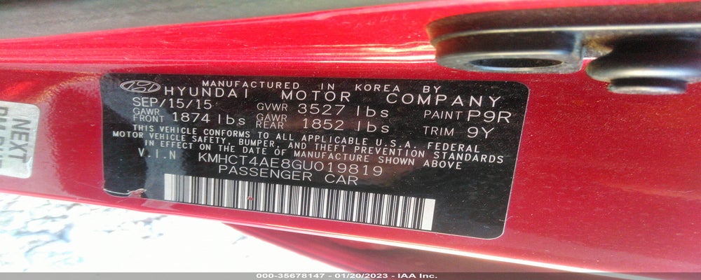 KMHCT4AE8GU019819 2016 HYUNDAI ACCENT photo no. 9