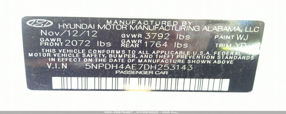 5NPDH4AE7DH253143 2013 HYUNDAI ELANTRA photo no. 9