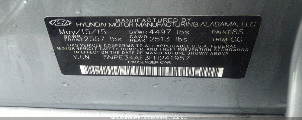 5NPE34AF3FH241957 2015 HYUNDAI SONATA photo no. 9