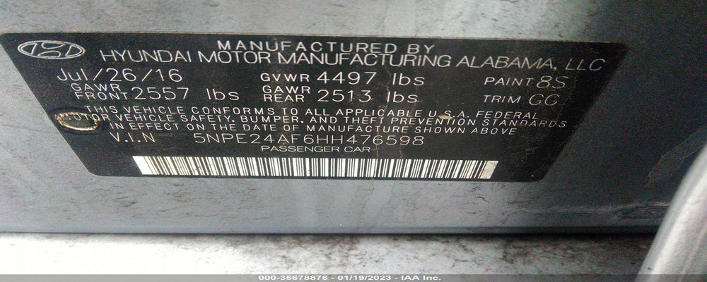 5NPE24AF6HH476598 2017 HYUNDAI SONATA photo no. 9
