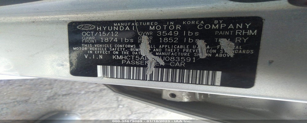 KMHCT5AE3DU083591 2013 HYUNDAI ACCENT photo no. 9