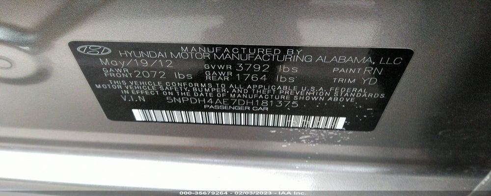 5NPDH4AE7DH181375 2013 HYUNDAI ELANTRA photo no. 9