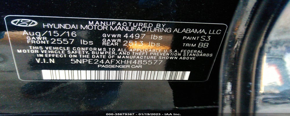 5NPE24AFXHH485577 2017 HYUNDAI SONATA photo no. 9