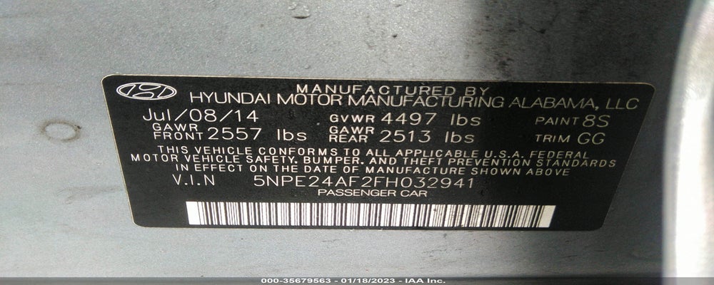 5NPE24AF2FH032941 2015 HYUNDAI SONATA photo no. 9