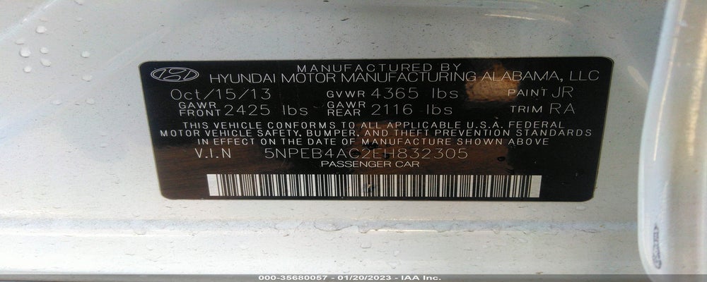 5NPEB4AC2EH832305 2014 HYUNDAI SONATA photo no. 9