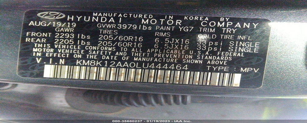 KM8K12AA0LU444464 2020 HYUNDAI KONA photo no. 9