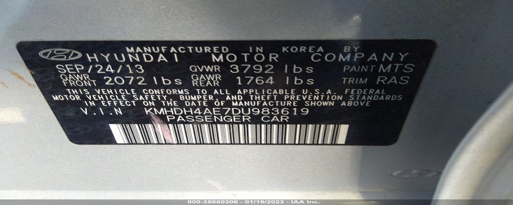 KMHDH4AE7DU983619 2013 HYUNDAI ELANTRA photo no. 9