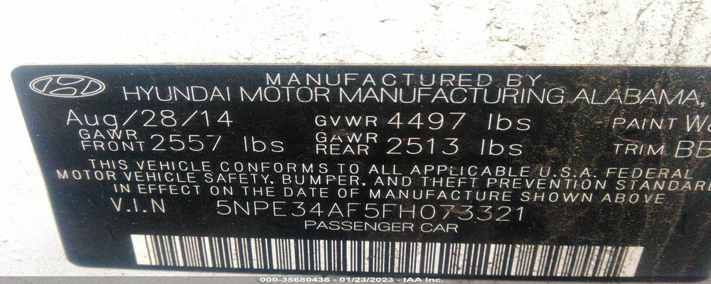 5NPE34AF5FH073321 2015 HYUNDAI SONATA photo no. 9