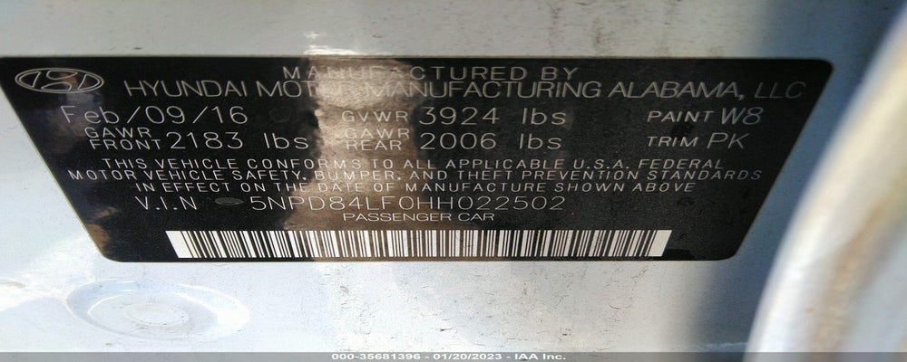 5NPD84LF0HH022502 2017 HYUNDAI ELANTRA photo no. 9