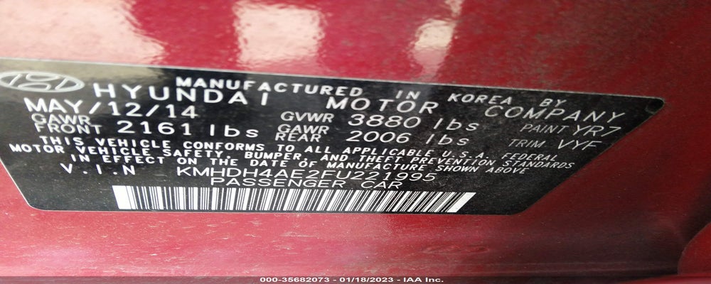 KMHDH4AE2FU221995 2015 HYUNDAI ELANTRA photo no. 9