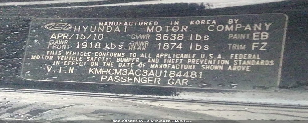 KMHCM3AC3AU184481 2010 HYUNDAI ACCENT photo no. 9