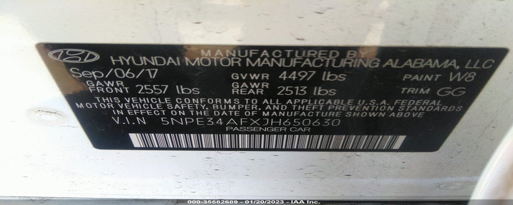 5NPE34AFXJH650630 2018 HYUNDAI SONATA photo no. 9
