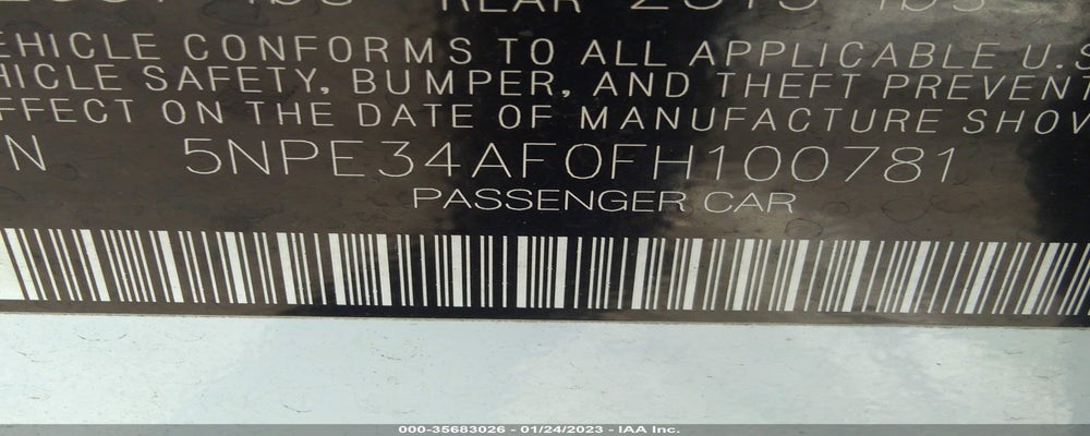 5NPE34AF0FH100781 2015 HYUNDAI SONATA photo no. 9