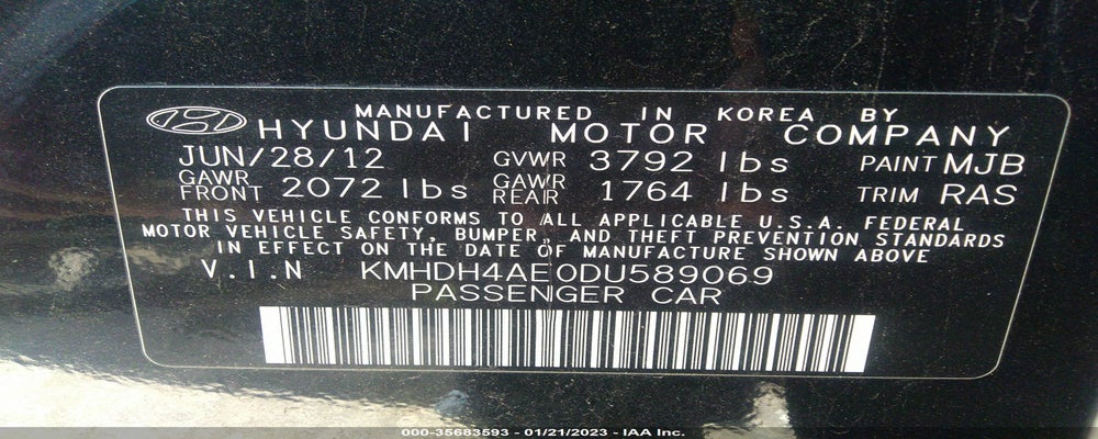 KMHDH4AE0DU589069 2013 HYUNDAI ELANTRA photo no. 9