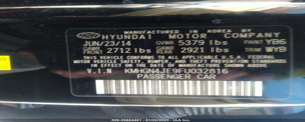 KMHGN4JE9FU032816 2015 HYUNDAI GENESIS photo no. 9