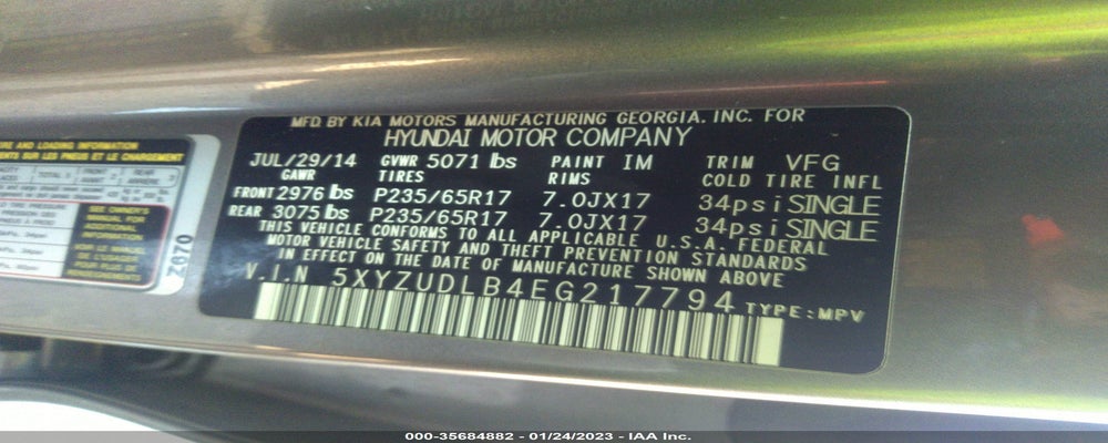 5XYZUDLB4EG217794 2014 HYUNDAI SANTA FE SPORT photo no. 9