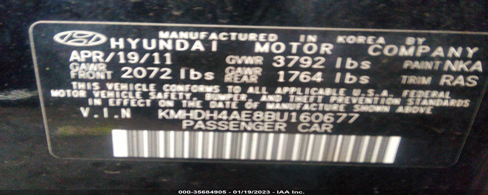 KMHDH4AE8BU160677 2011 HYUNDAI ELANTRA photo no. 9