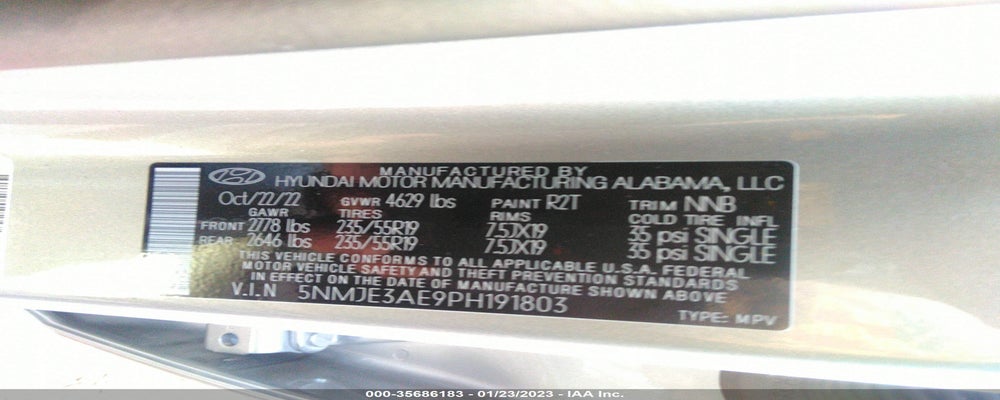 5NMJE3AE9PH191803 2023 HYUNDAI TUCSON photo no. 9