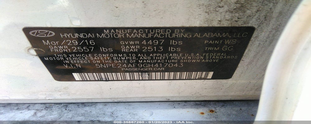 5NPE24AF9GH417043 2016 HYUNDAI SONATA photo no. 9