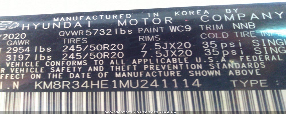 KM8R34HE1MU241114 2021 HYUNDAI PALISADE photo no. 9