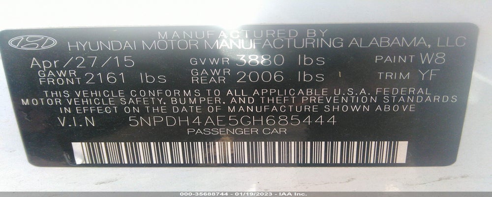5NPDH4AE5GH685444 2016 HYUNDAI ELANTRA photo no. 9