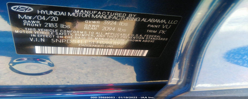5NPD84LF5LH594898 2020 HYUNDAI ELANTRA photo no. 9