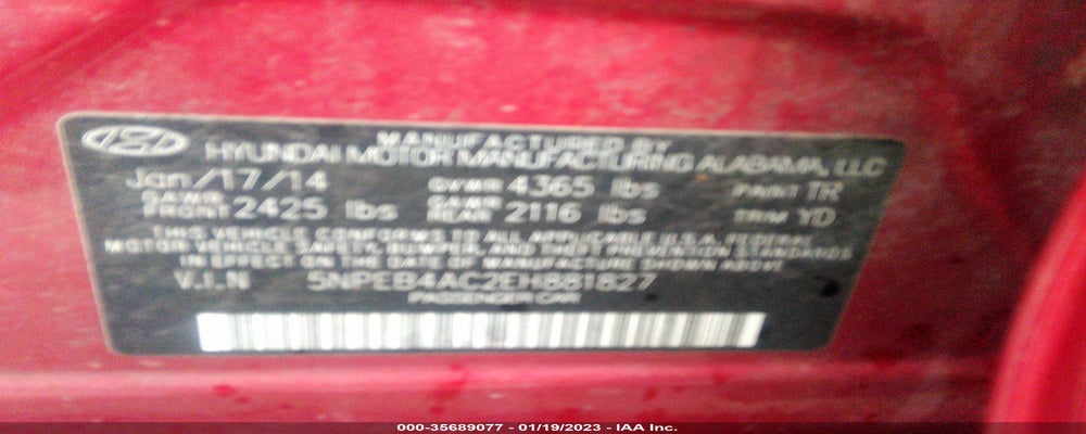 5NPEB4AC2EH881827 2014 HYUNDAI SONATA photo no. 9