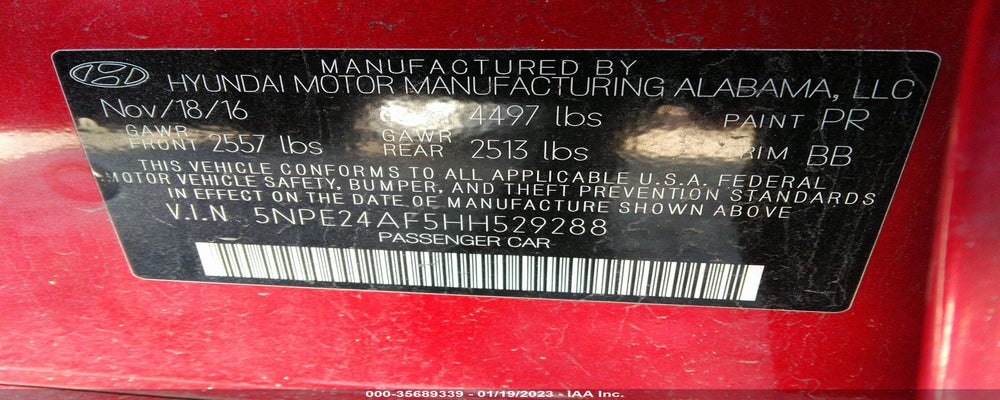 5NPE24AF5HH529288 2017 HYUNDAI SONATA photo no. 9