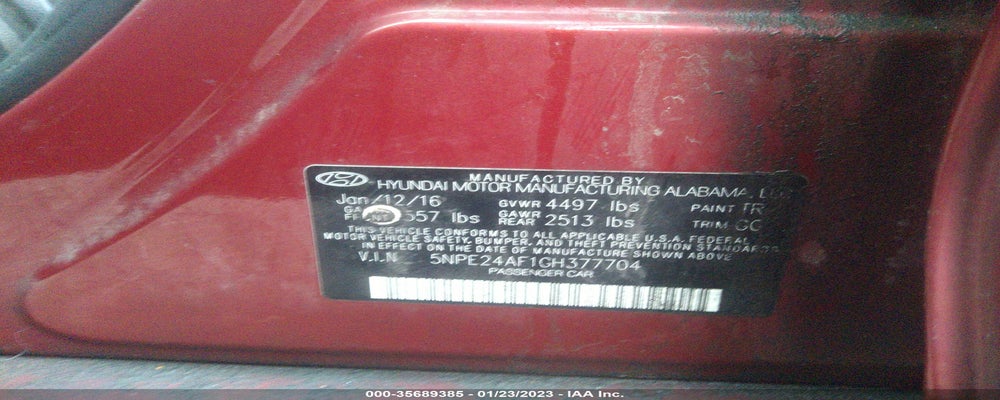 5NPE24AF1GH377704 2016 HYUNDAI SONATA photo no. 9