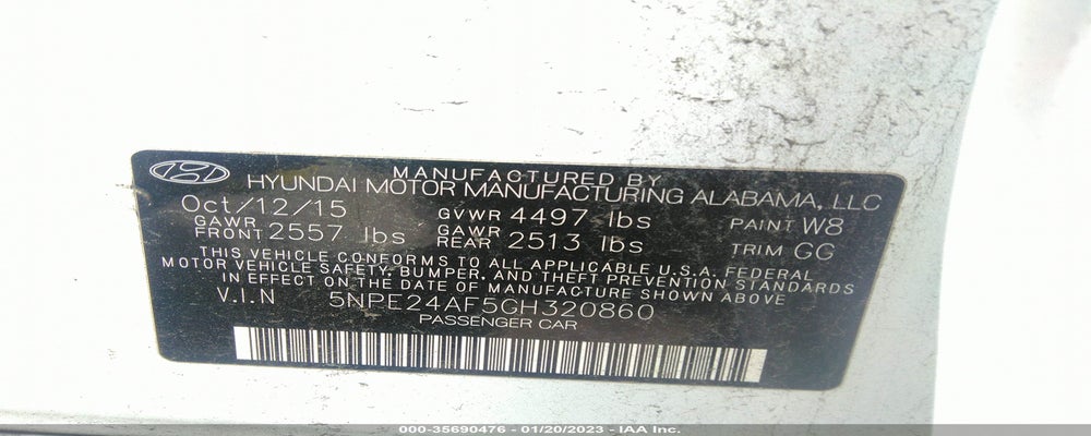 5NPE24AF5GH320860 2016 HYUNDAI SONATA photo no. 9