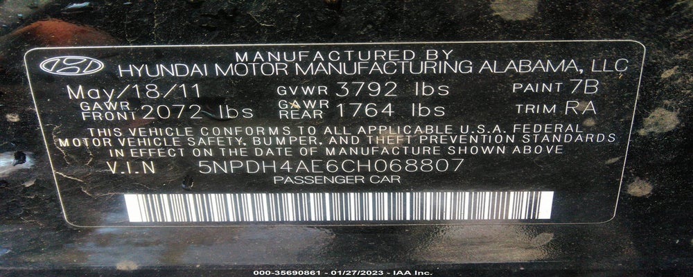 5NPDH4AE6CH068807 2012 HYUNDAI ELANTRA photo no. 9