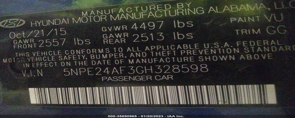 5NPE24AF3GH328598 2016 HYUNDAI SONATA photo no. 9
