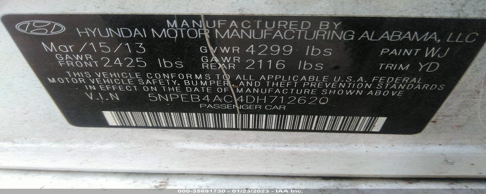 5NPEB4AC4DH712620 2013 HYUNDAI SONATA photo no. 9