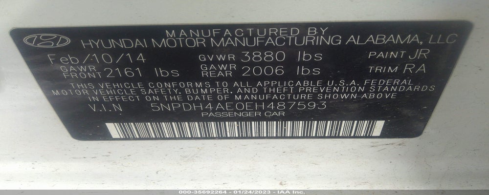 5NPDH4AE0EH487593 2014 HYUNDAI ELANTRA photo no. 9