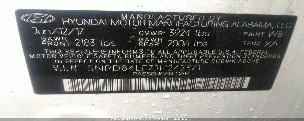 5NPD84LF7JH242371 2018 HYUNDAI ELANTRA photo no. 9