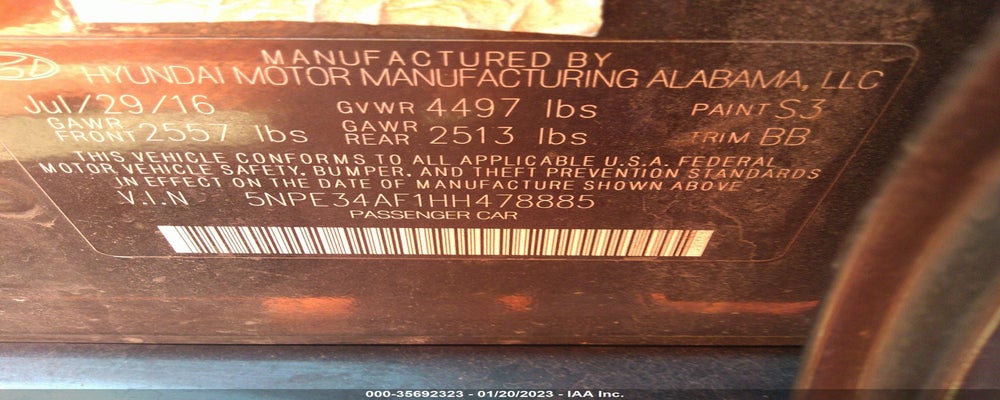 5NPE34AF1HH478885 2017 HYUNDAI SONATA photo no. 9