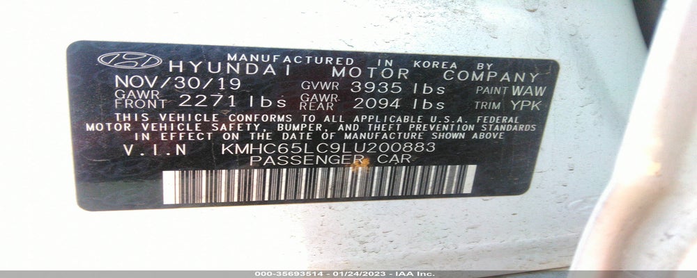 KMHC65LC9LU200883 2020 HYUNDAI IONIQ HYBRID photo no. 9