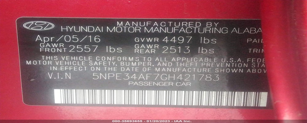 5NPE34AF7GH421783 2016 HYUNDAI SONATA photo no. 9