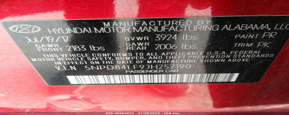 5NPD84LF9JH252190 2018 HYUNDAI ELANTRA photo no. 9