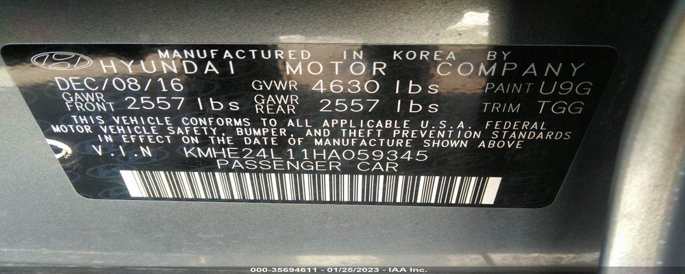 KMHE24L11HA059345 2017 HYUNDAI SONATA HYBRID photo no. 9