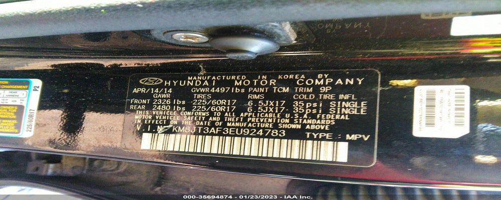 KM8JT3AF3EU924783 2014 HYUNDAI TUCSON photo no. 9