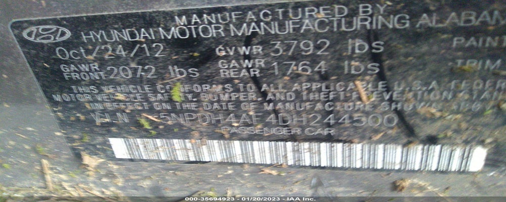 5NPDH4AE4DH244500 2013 HYUNDAI ELANTRA photo no. 9