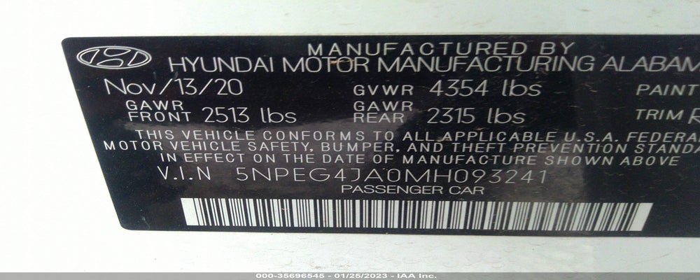 5NPEG4JA0MH093241 2021 HYUNDAI SONATA photo no. 9