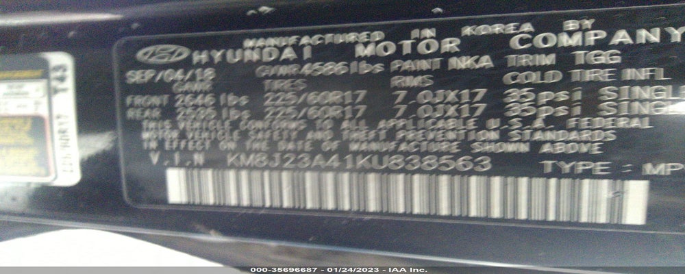 KM8J23A41KU838563 2019 HYUNDAI TUCSON photo no. 9