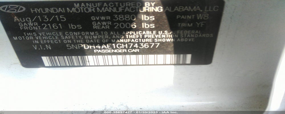 5NPDH4AE1GH743677 2016 HYUNDAI ELANTRA photo no. 9