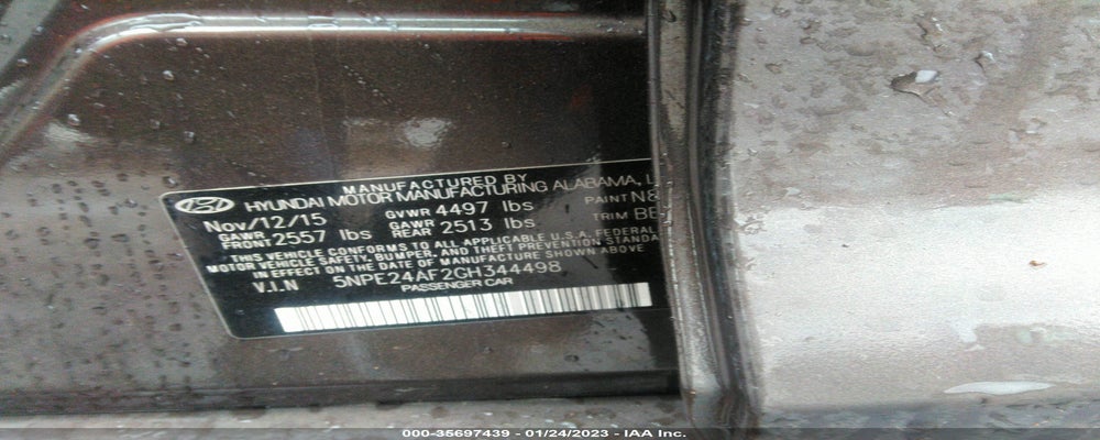 5NPE24AF2GH344498 2016 HYUNDAI SONATA photo no. 9